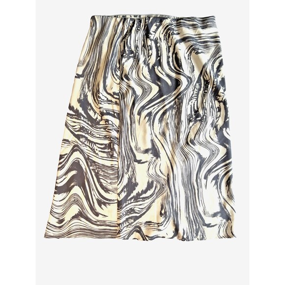 A New Day Women's Midi A-Line Skirt, White/Blue, Size Large - Picture 2 of 2